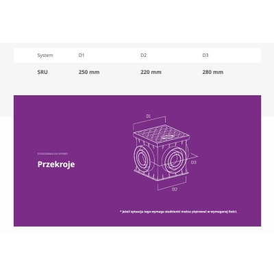 KROP RYNNA UKRYTA - Studzienka do rury spustowej - wyczystka - Czarna 9005